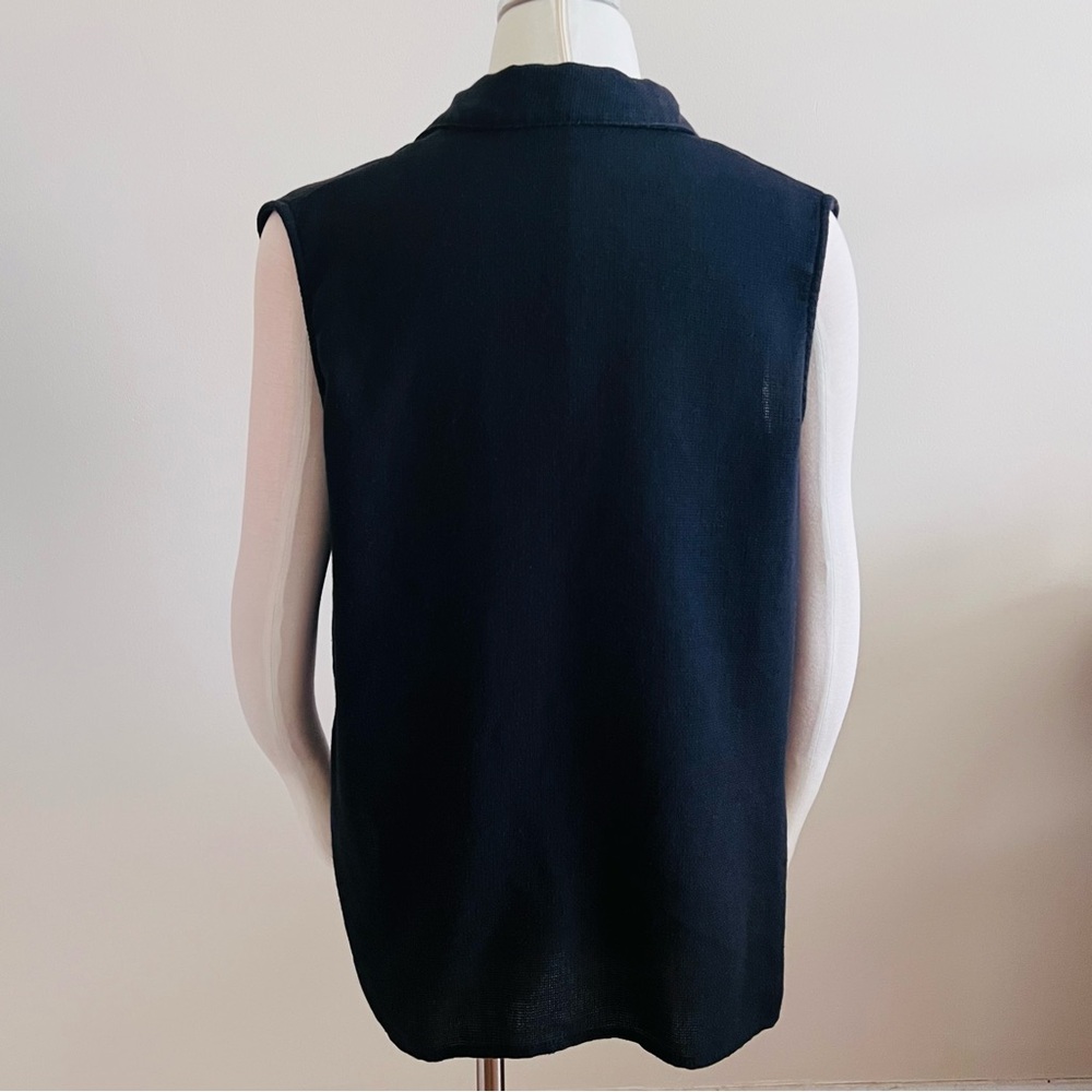 Notations Black Sleeveless Button Down Top (L) Excellent Condition - Picture 3 of 7